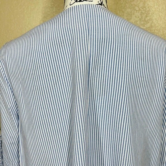 La sorella Blue top striped V-neckline Bell sleeve with butterflies patch size L - Picture 8 of 13